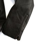 VINTAGE / Architectural Leather Jacket Dark Brown