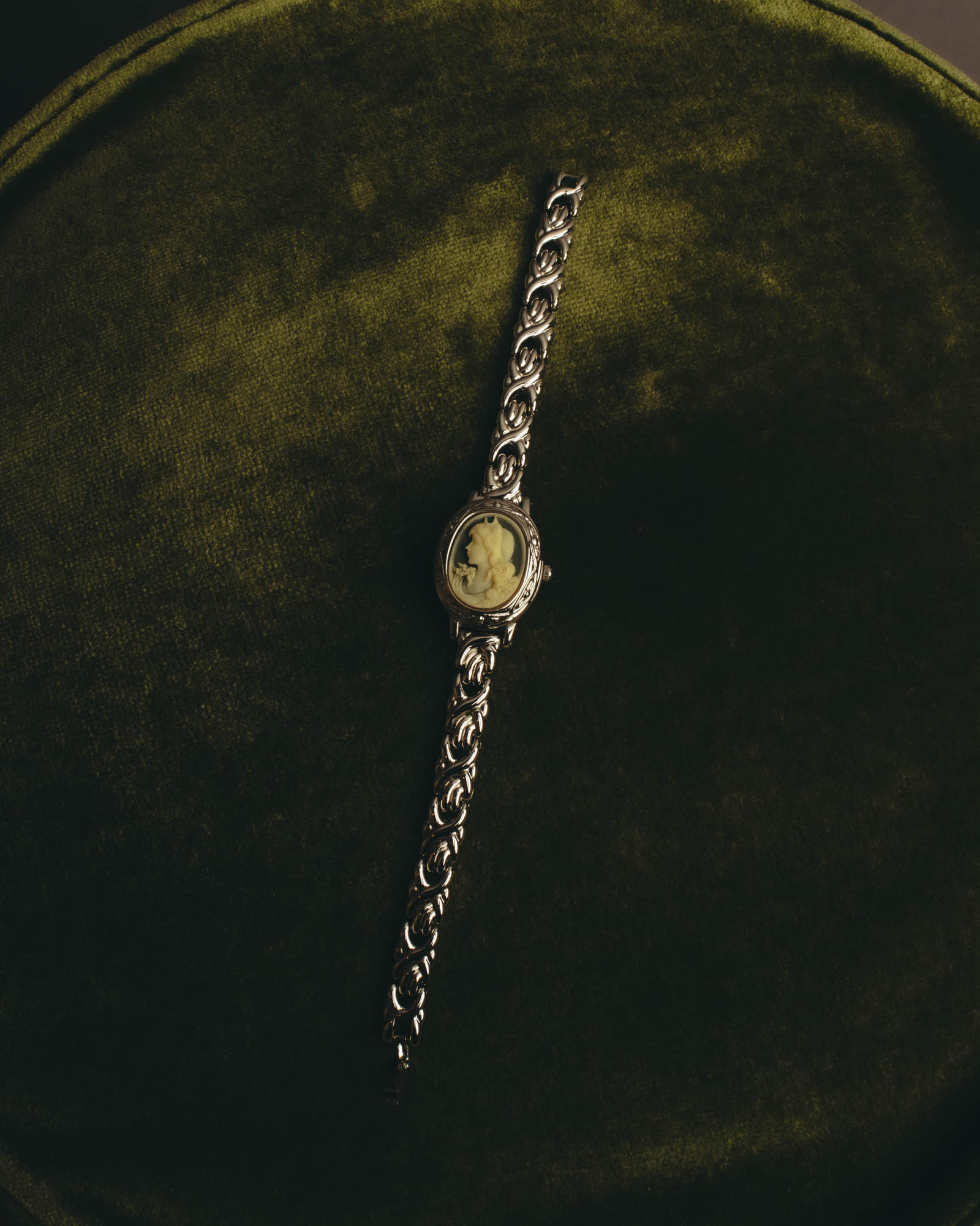 "Valentino Michelle" Vintage cameo secret quartz bracelet watch