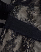 "VALENTINO" Lace layered ribbon design sleeveless dress