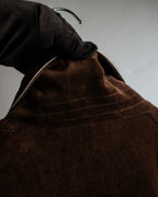 "CELINE" Piping design velour long gown coat