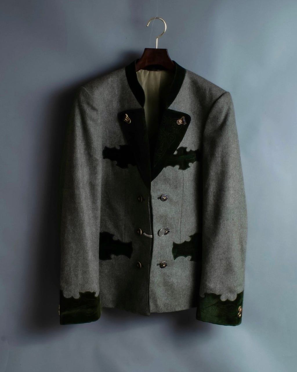 Vintage velor switching Tyrolean tailored jacket