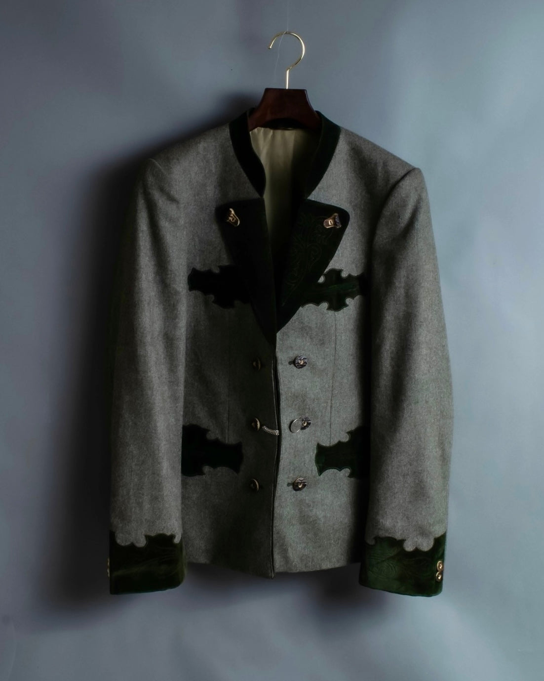 Vintage velor switching Tyrolean tailored jacket