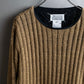 "MAISON MARGIELA" Ribbed drawcord cotton linen knit pullover