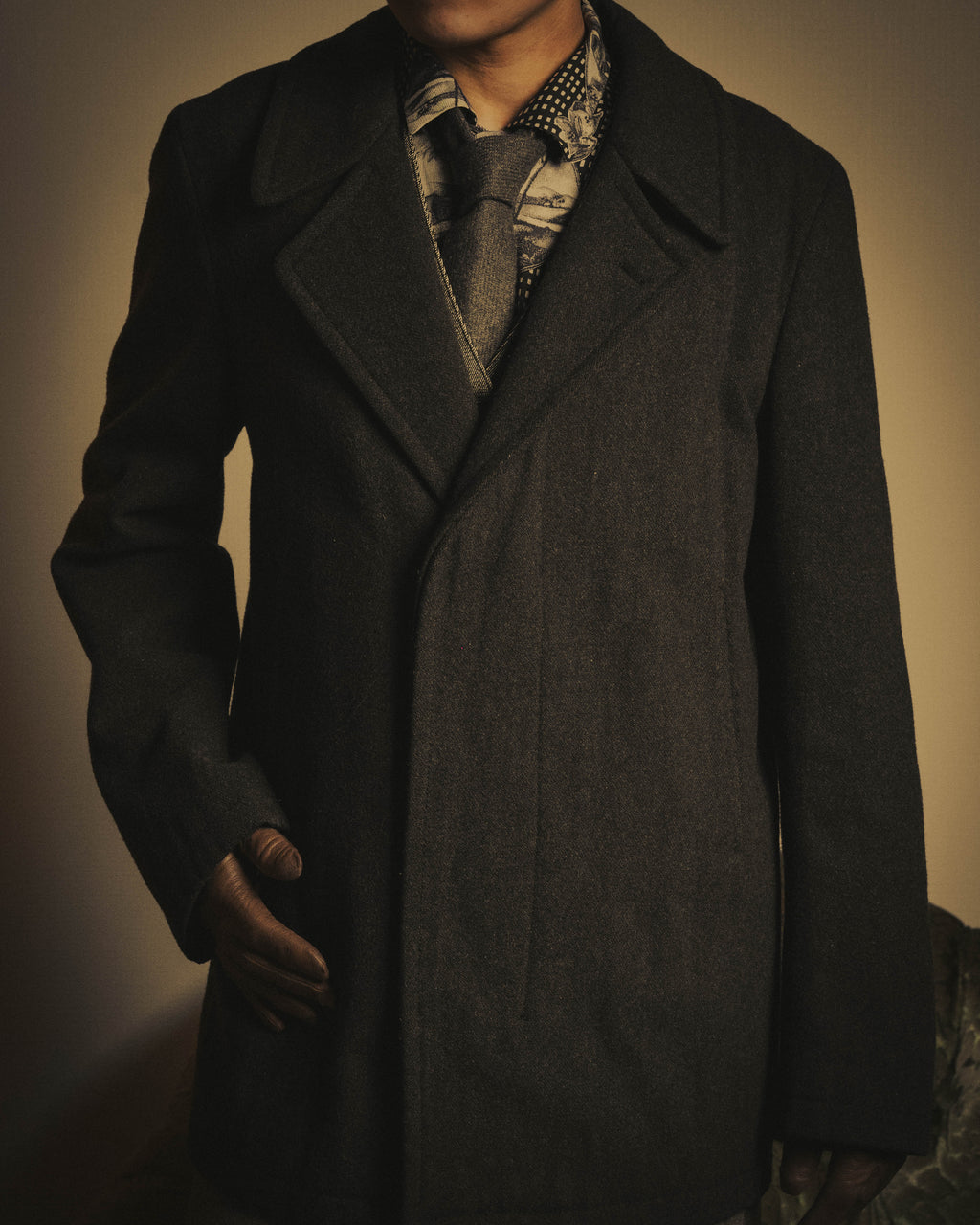-SPECIAL- “Maison Martin Margiela” 2011-2014 Short wool blend chesterfield coat