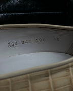 "GIORGIO ARMANI"Off-white crocodile leather loafers