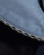 "GUCCI" Lace border design saxe blue shirt