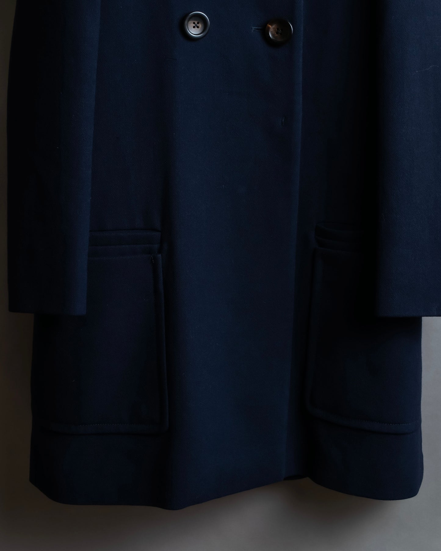 "MIU MIU" Double breasted rounded wool peacoat