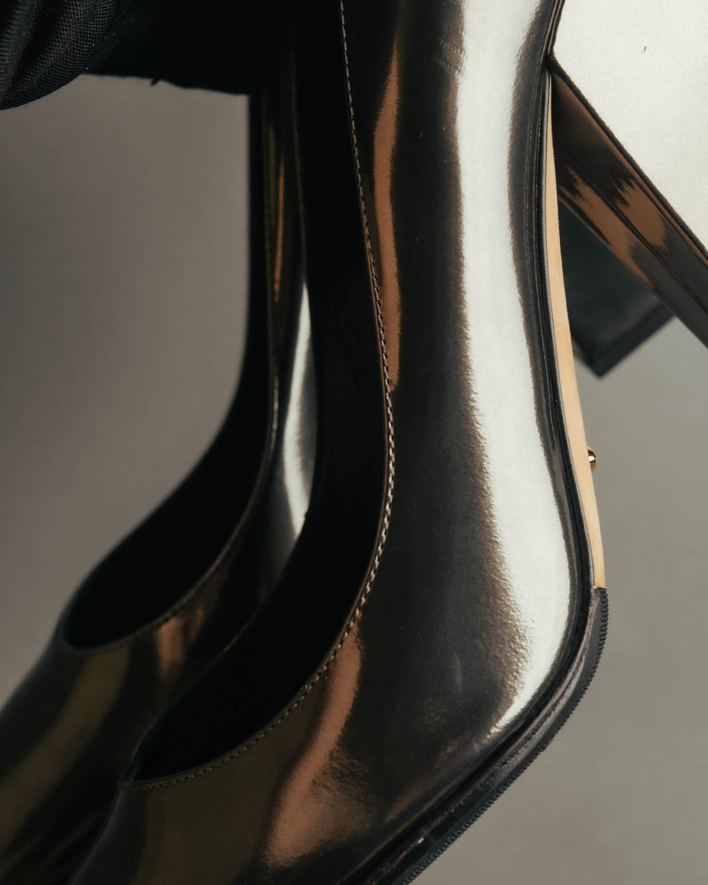"Sergio Rossi" 00's-10's Glossy black leather high heel pumps