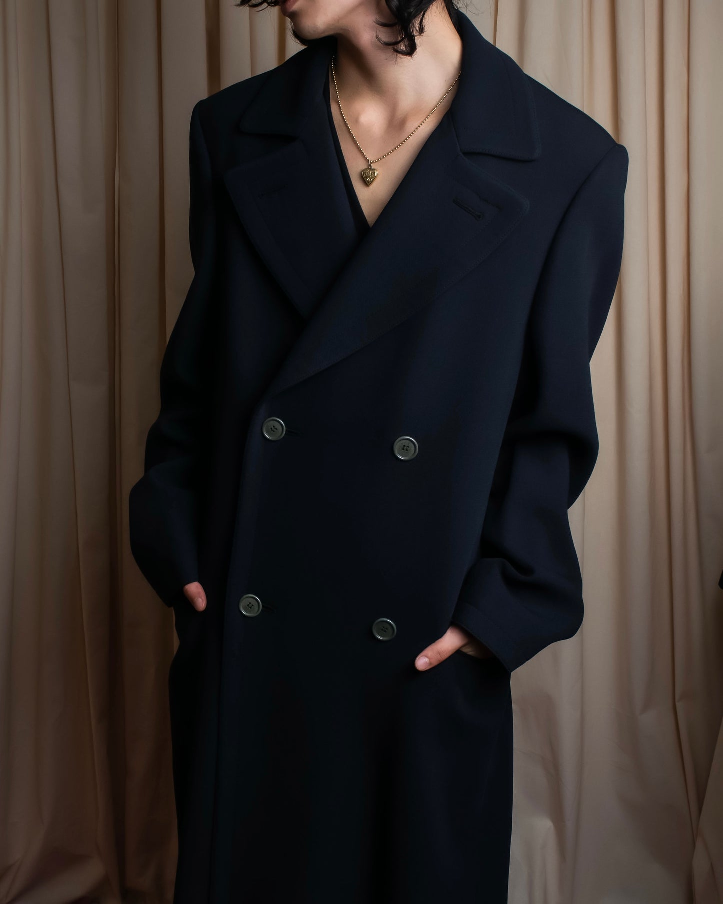 "GIORGIO ARMANI" Double breasted oversized super maxi length chester coat