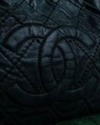 "CHANEL" Karl Lagerfeld design Matelasse chain Black shoulder bag