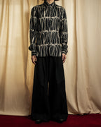 "GUCCI" Handwritten calligraphy pattern silk shirt