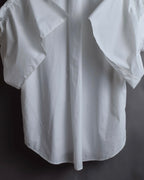 "MM6 MAISON MARGIELA" 20SS Frilled overlay cotton hybrid shirt