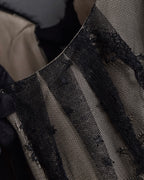 "VALENTINO" Lace layered ribbon design sleeveless dress