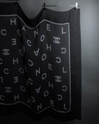 "CHANEL" Typography logo engraved large scarf