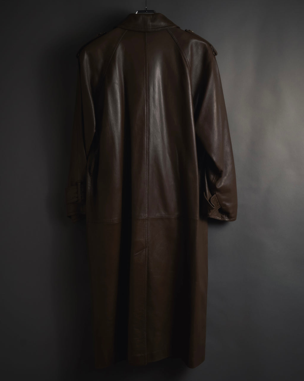 -SPECIAL- "LOEWE" 80’s Military detail stencil leather coat
