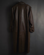 -SPECIAL- "LOEWE" 80’s Military detail stencil leather coat