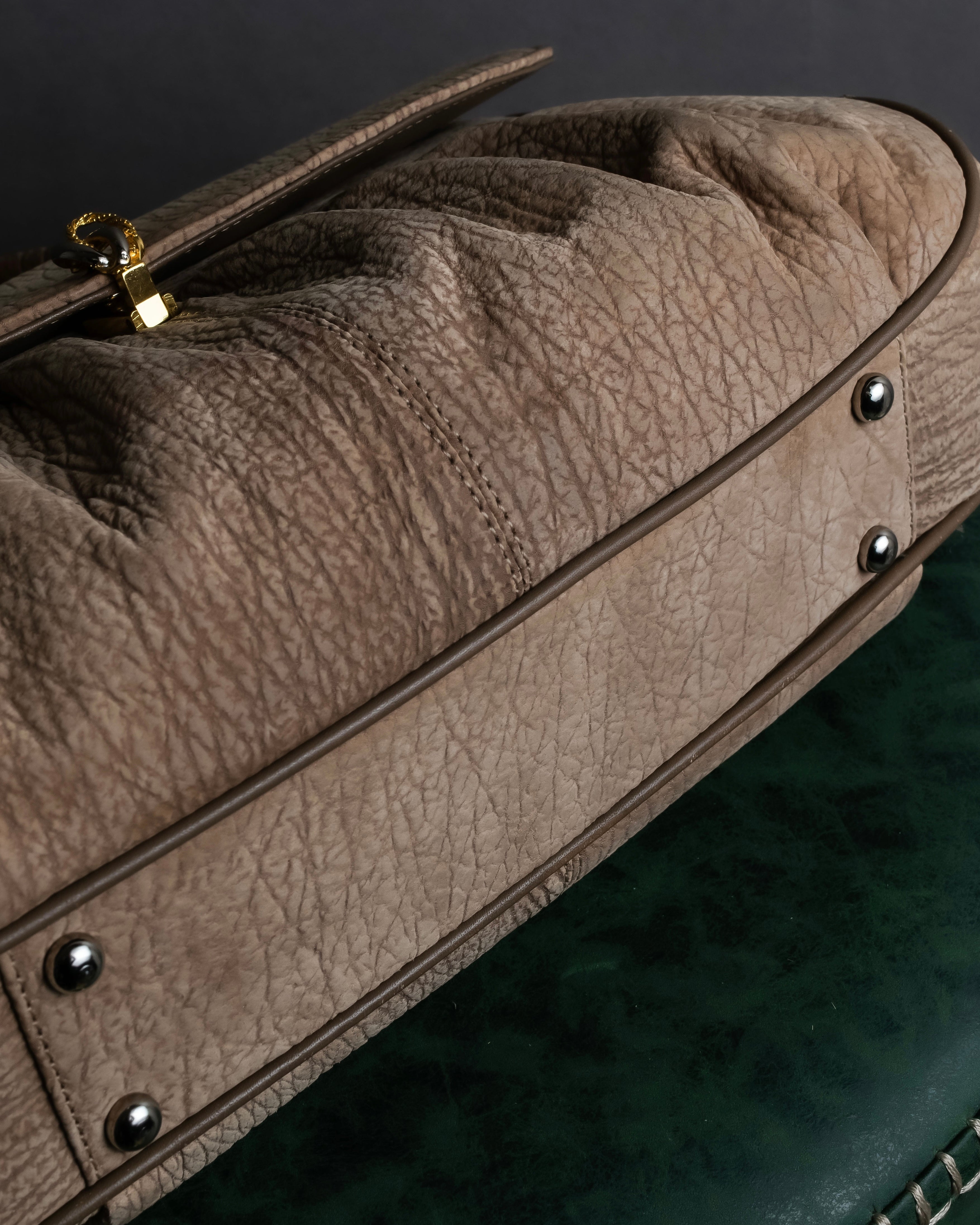 "LUCE SAINT-CLAR" Special textured leather one-handle bag