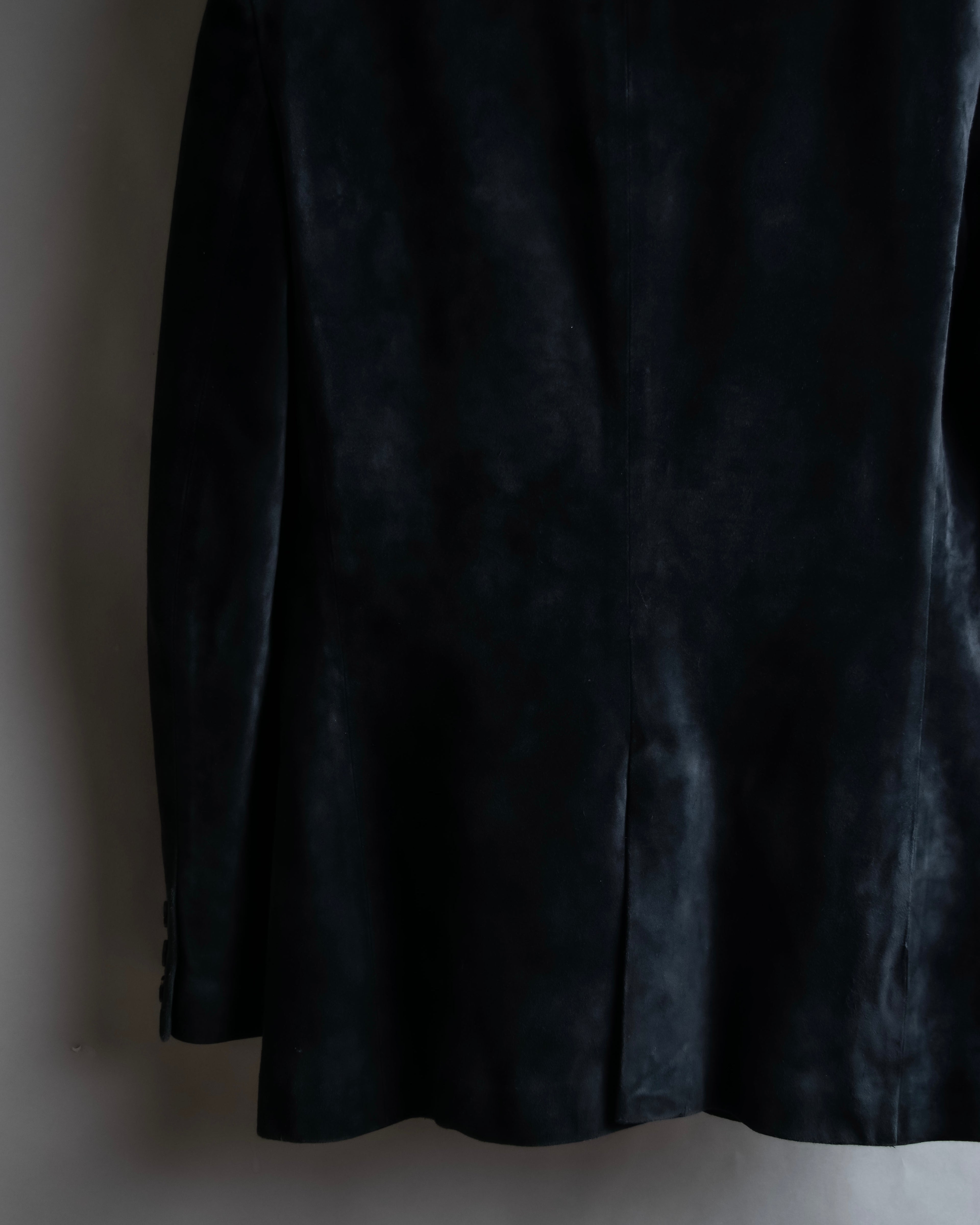 "GUCCI" Stitch design suede tailored jacket