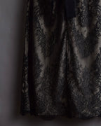 "VALENTINO" Lace layered ribbon design sleeveless dress