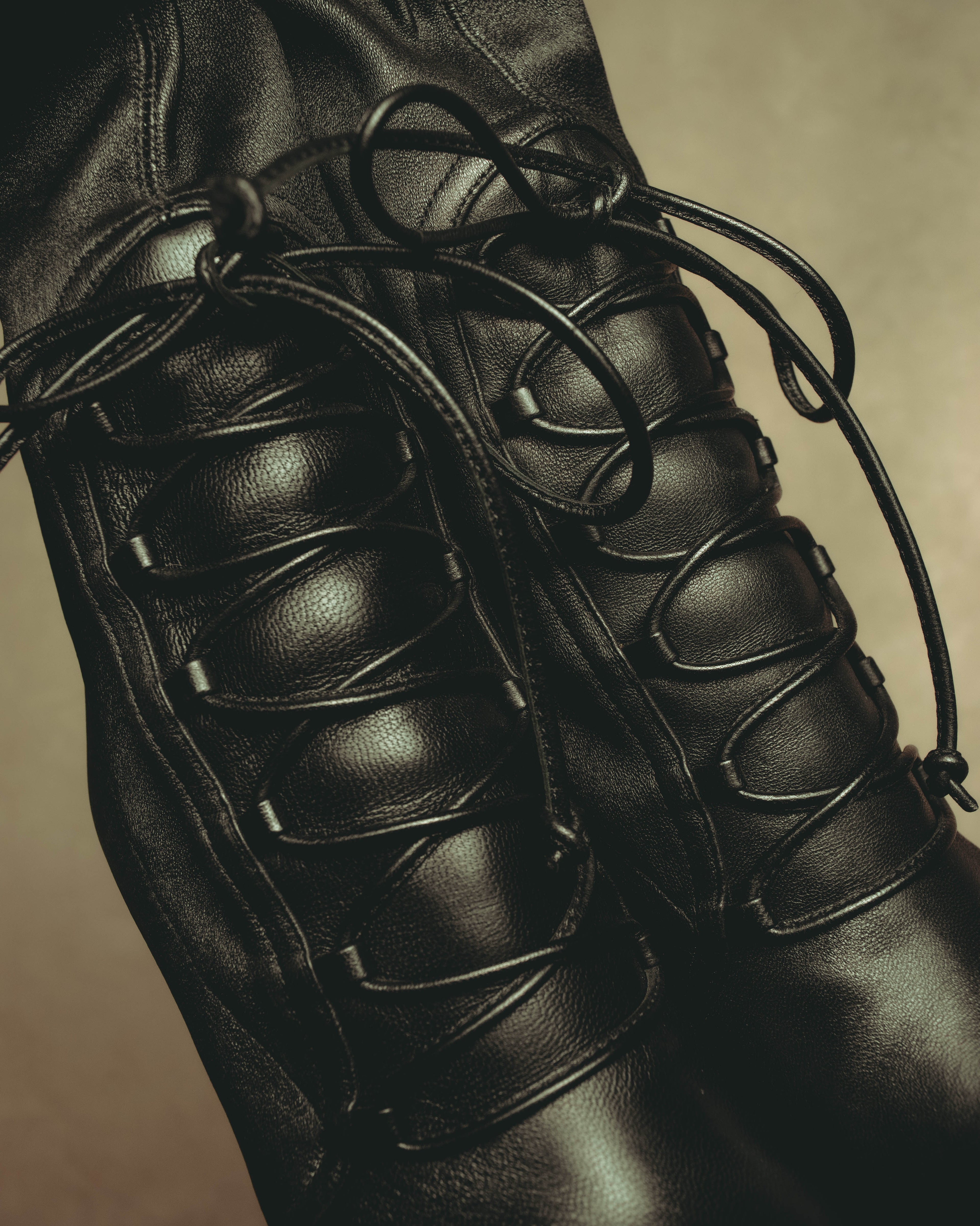 –SPECIAL– "Miu Miu" 00's–10's Sculptural platform lace up ankle boots