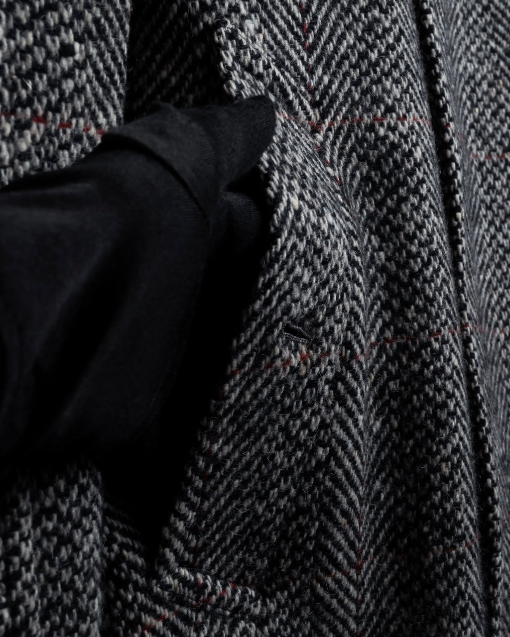 "BURBERRYS" British tweed fly front stand collar coat