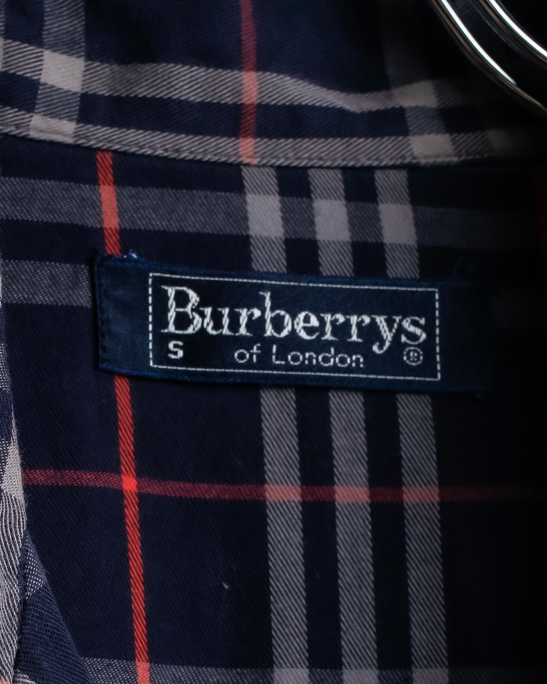 "BURBERRYS" Navy check pattern relaxing pajama shirt