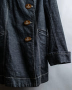 "Vivienne Westwood RED LABEL" Asymmetrical button design mid length denim coat