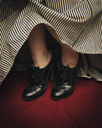 -SPECIAL- “Thom Browne” 2010’s- pebbled leather wingtip lace-up heels