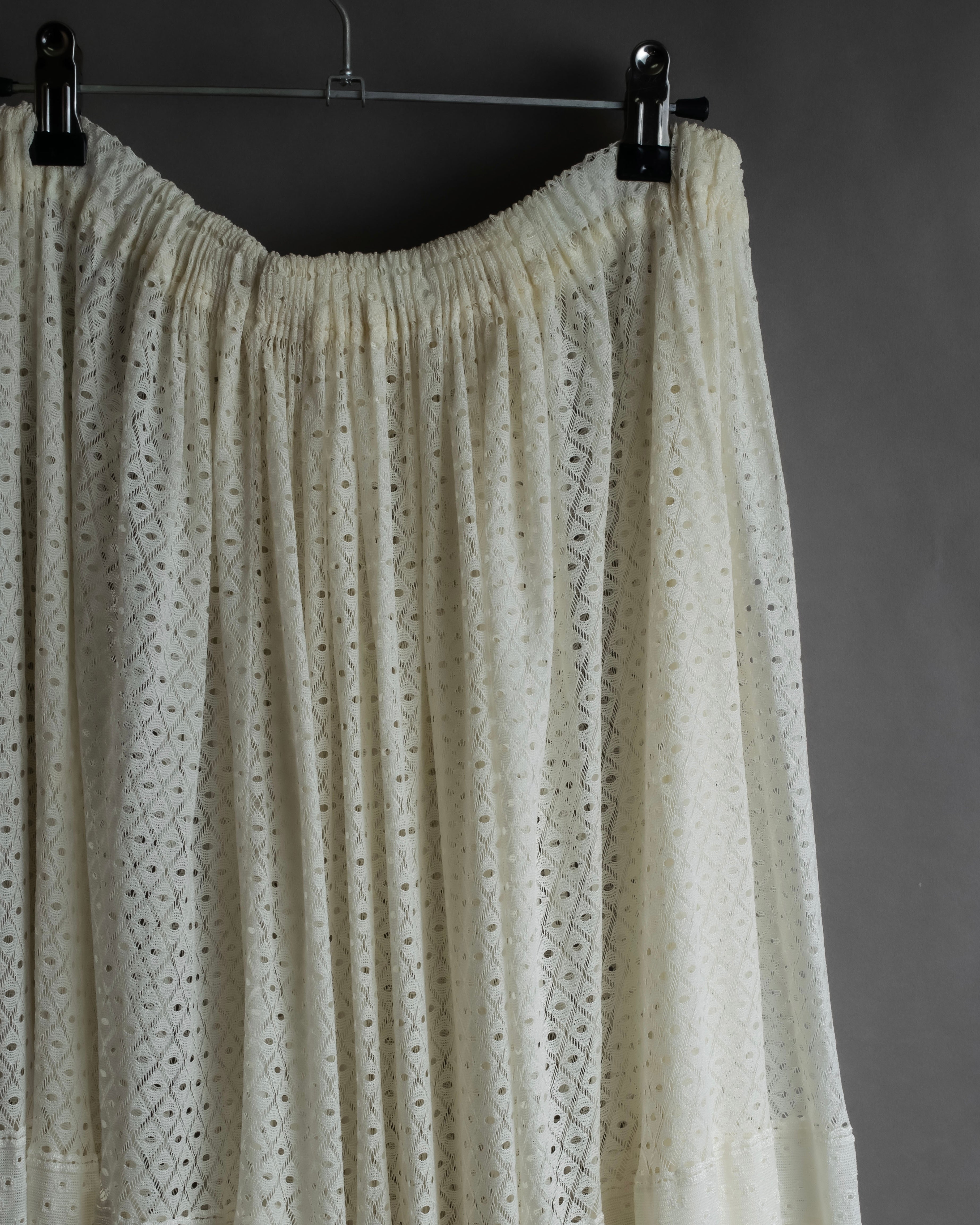 "YOHJI YAMAMOTO" 1992SS eyelet cutwork lace design long skirt