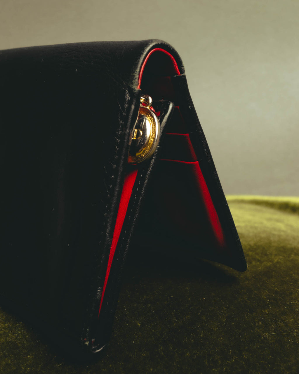 "Christian Dior" 80's-90's Black and red bifold wallet