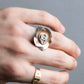 "CHANEL" Camellia motif rhine stone coco mark ring