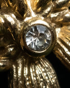 "Christian Dior" Rope ribbon motif gold necklace