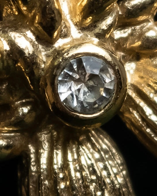 "Christian Dior" Rope ribbon motif gold necklace