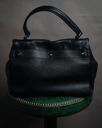 “YVES SAINT LAURENT” Late 2000s Muse Two grained leather flap hand bag