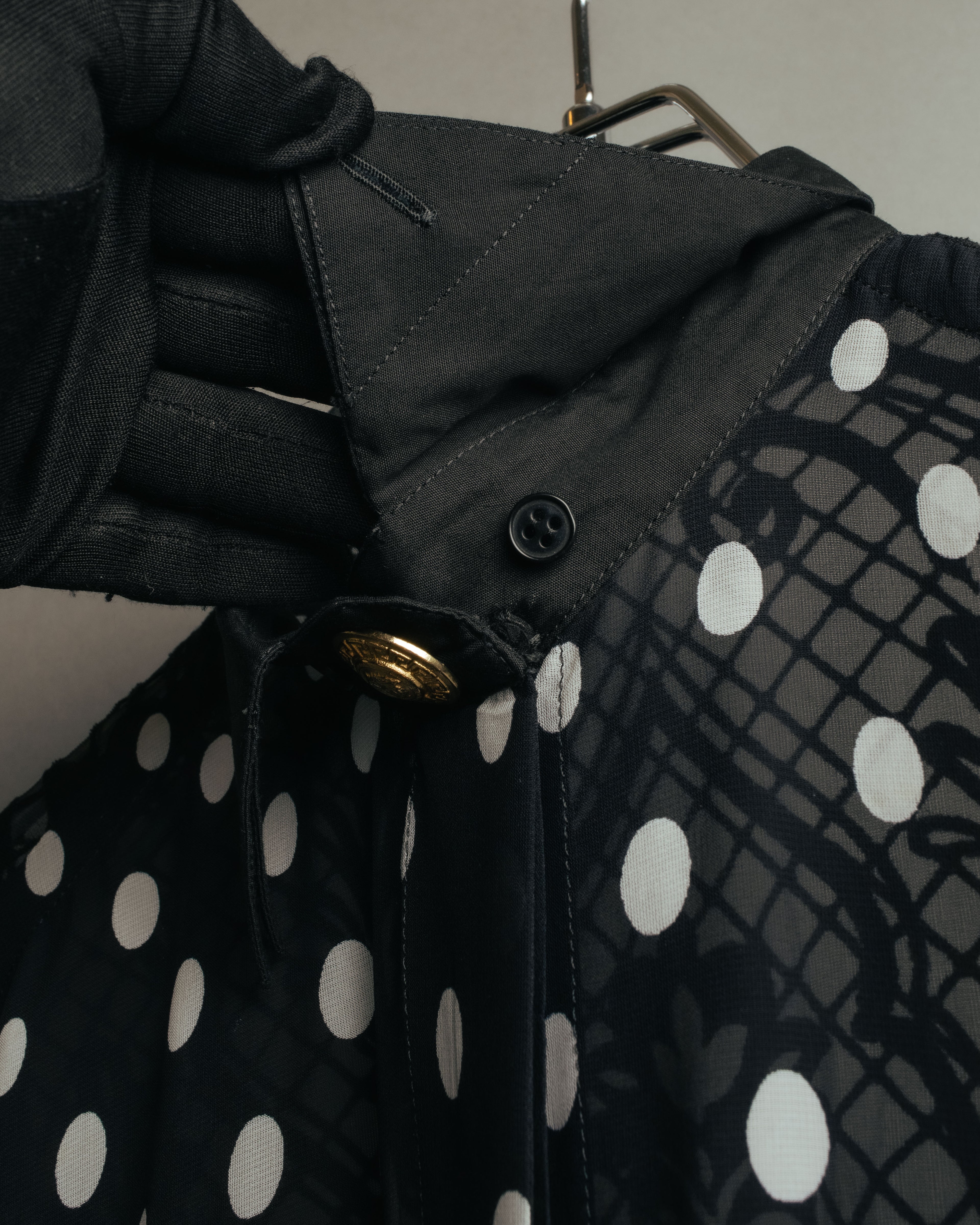 “GIANNI VERSACE” 80’s-90’s Couture polka dot lace shirt