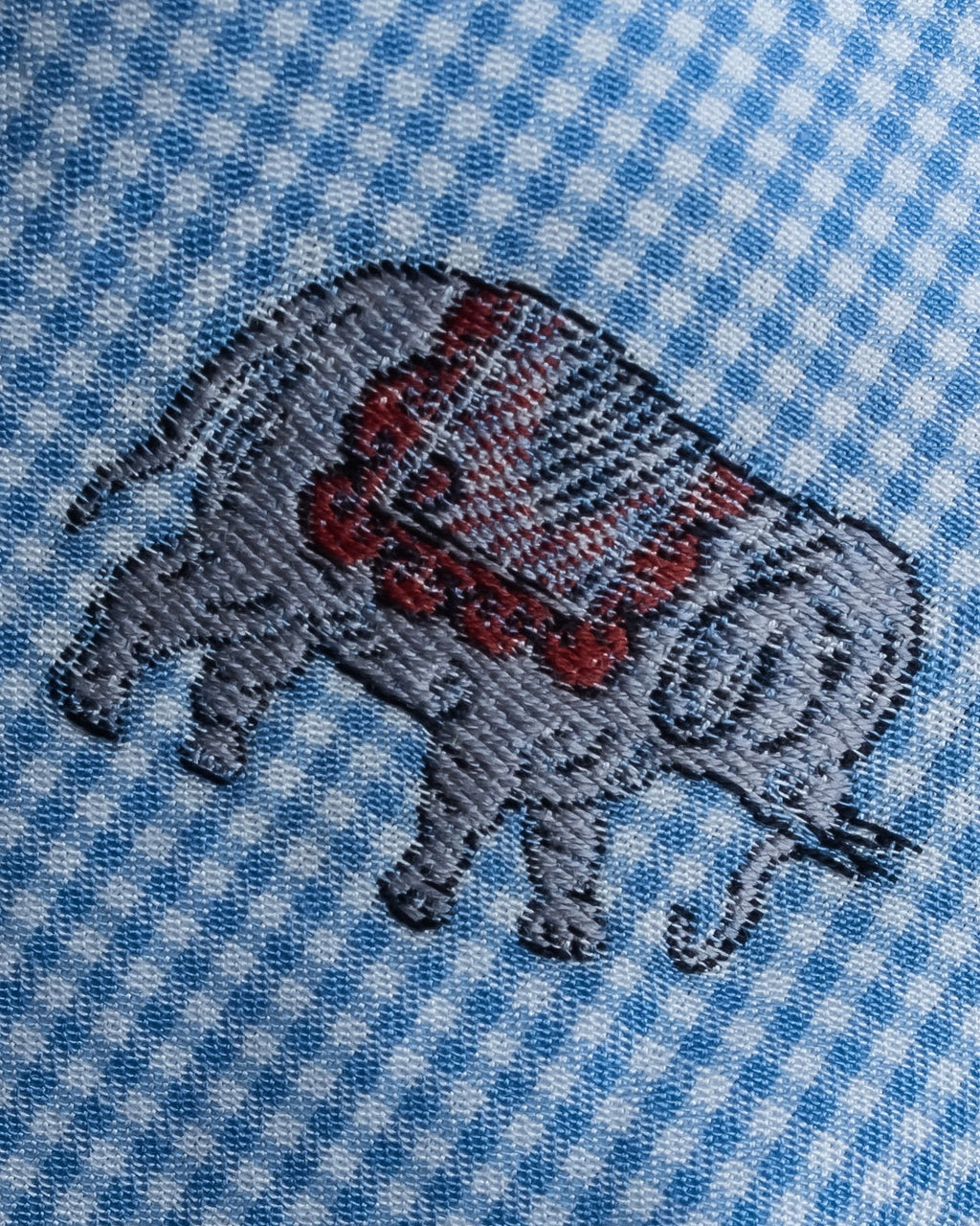 "GUCCI" Michele period elephant pattern sax blue color shirt