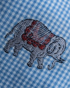 "GUCCI" Michele period elephant pattern sax blue color shirt