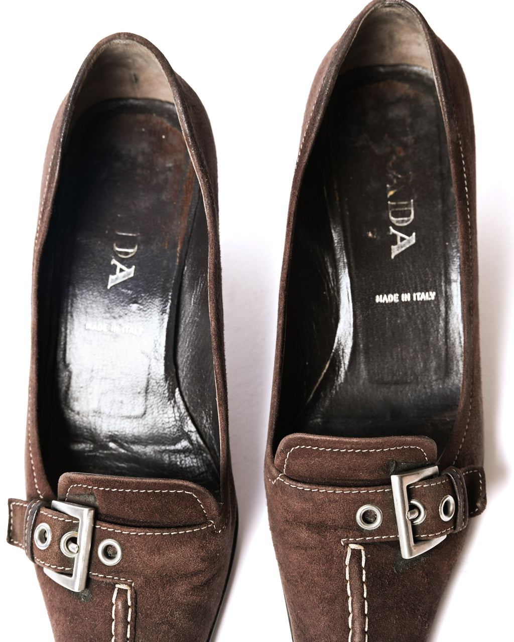 PRADA/ Brown Suede Leather Classic Pumps Heels