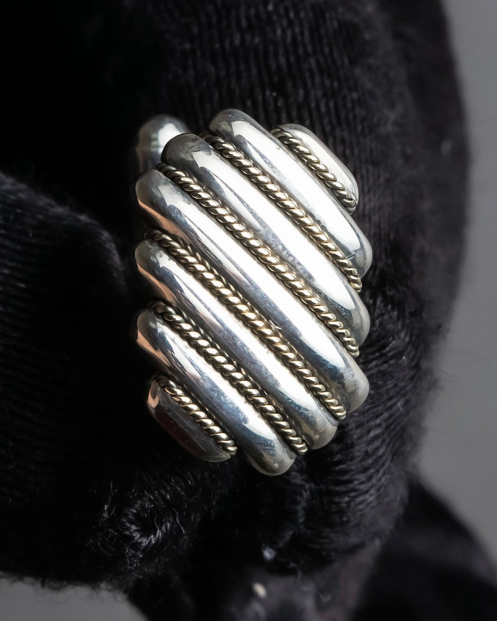 "Tiffany&Co" Rope-shaped milgrain design silver cufflinks ＆tie clip