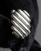 "Tiffany&Co" Rope-shaped milgrain design silver cufflinks ＆tie clip