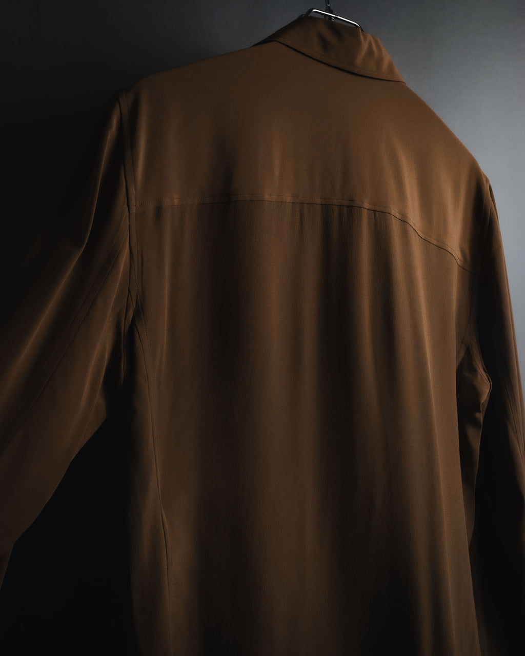 "SAINT LAURENT" 2021AW silk crepe de chine french-cuff shirt