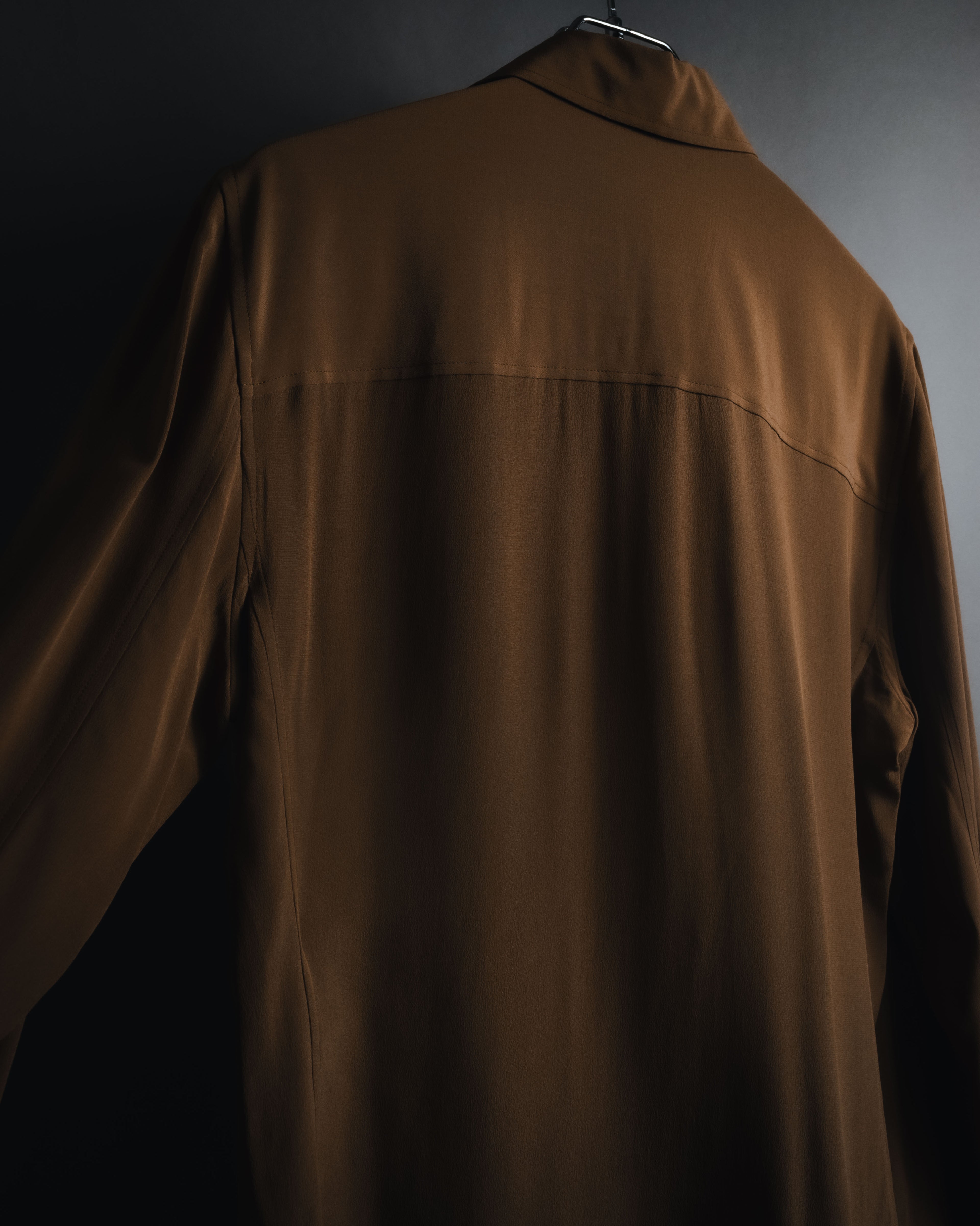 "SAINT LAURENT" 2021AW silk crepe de chine french-cuff shirt