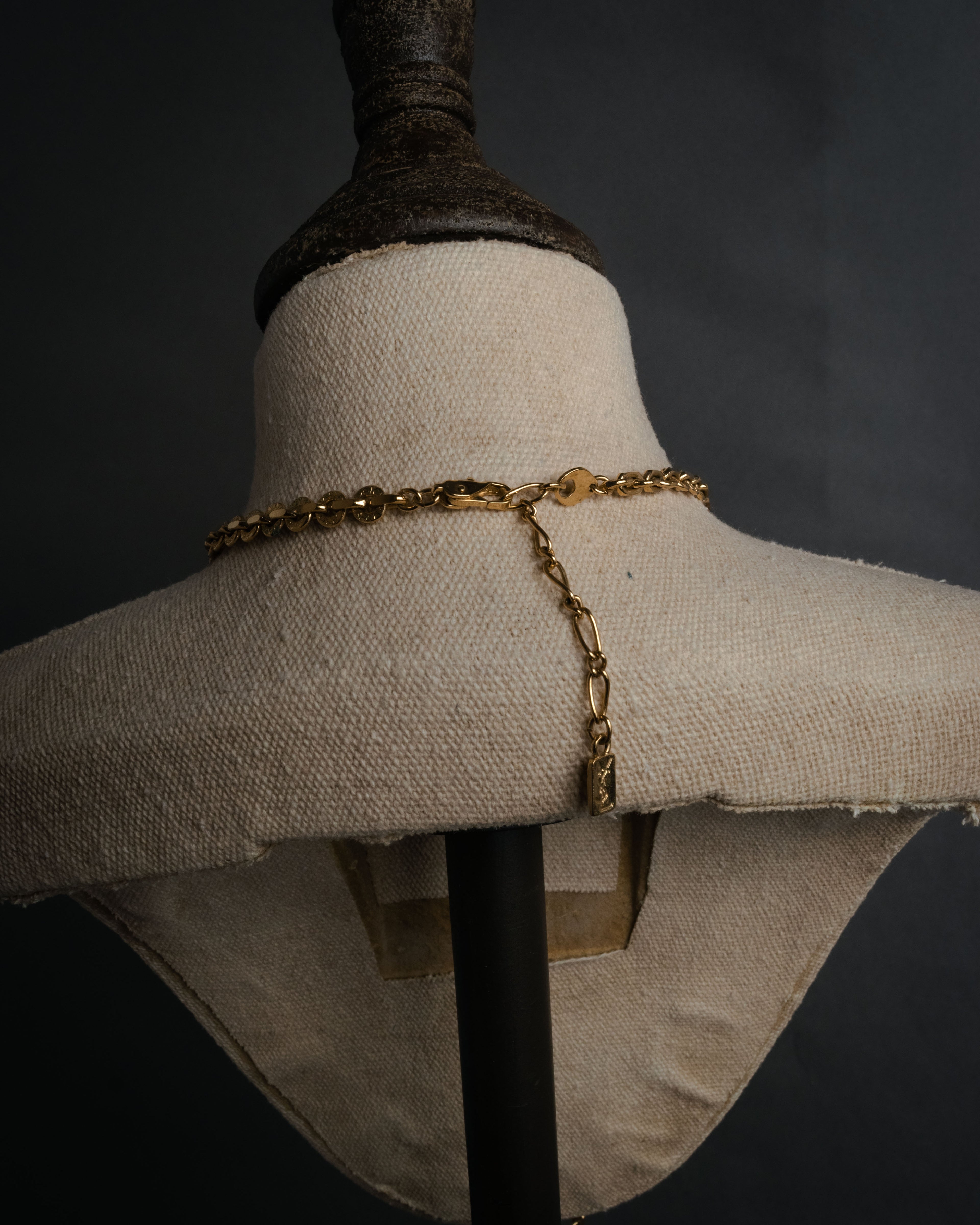 “Yves Saint Laurent” 1980’s-90’s Sculptural circle long necklace
