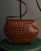 -SPECIAL- "Salvatore Ferragamo" 90's Glossy crocodile pattern shoulder bag