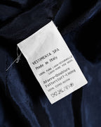 GIORGIO ARMANI/ Curved Lapel Oversized Double Breasted Tailored Jacket Navy