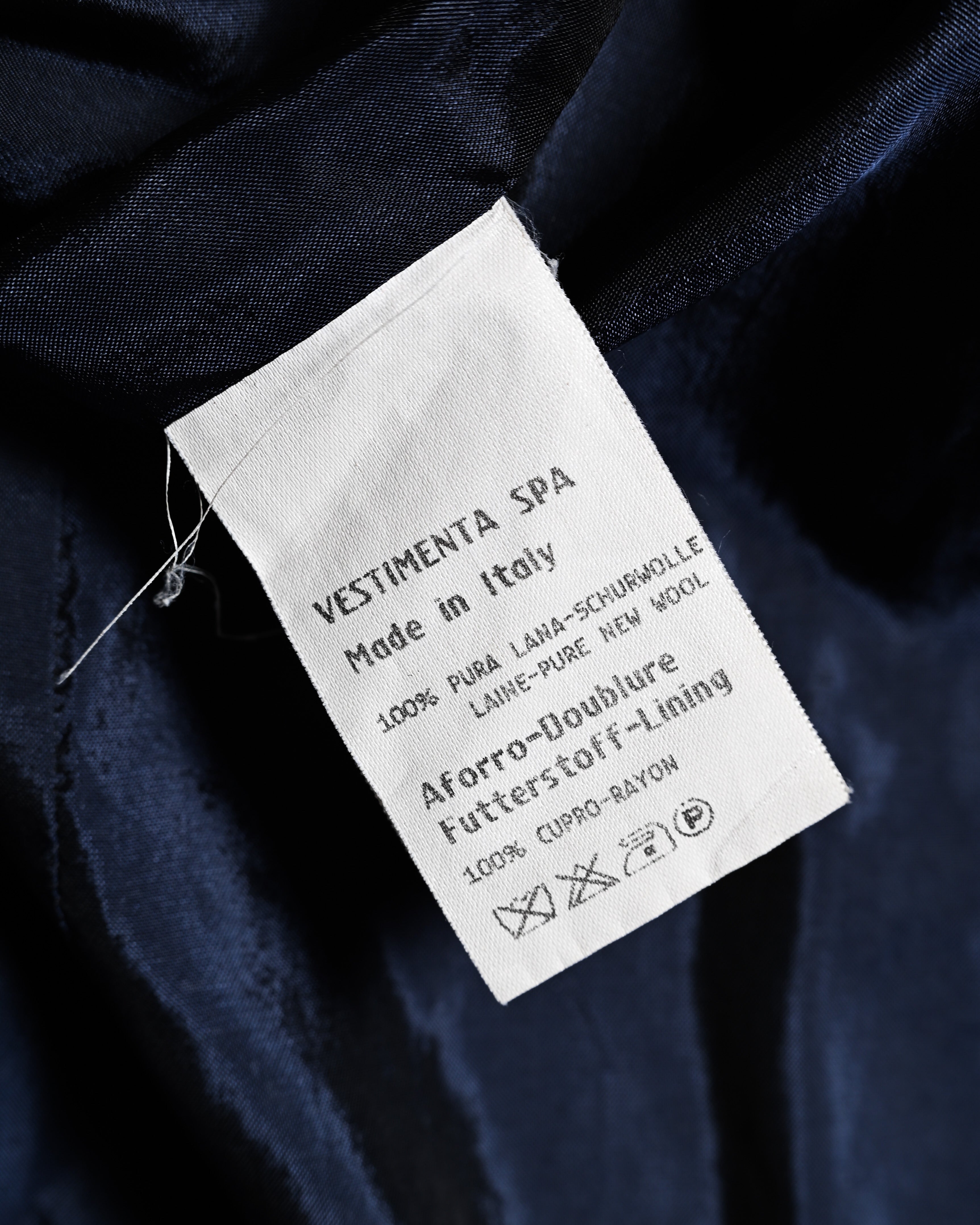 GIORGIO ARMANI/ Curved Lapel Oversized Double Breasted Tailored Jacket Navy