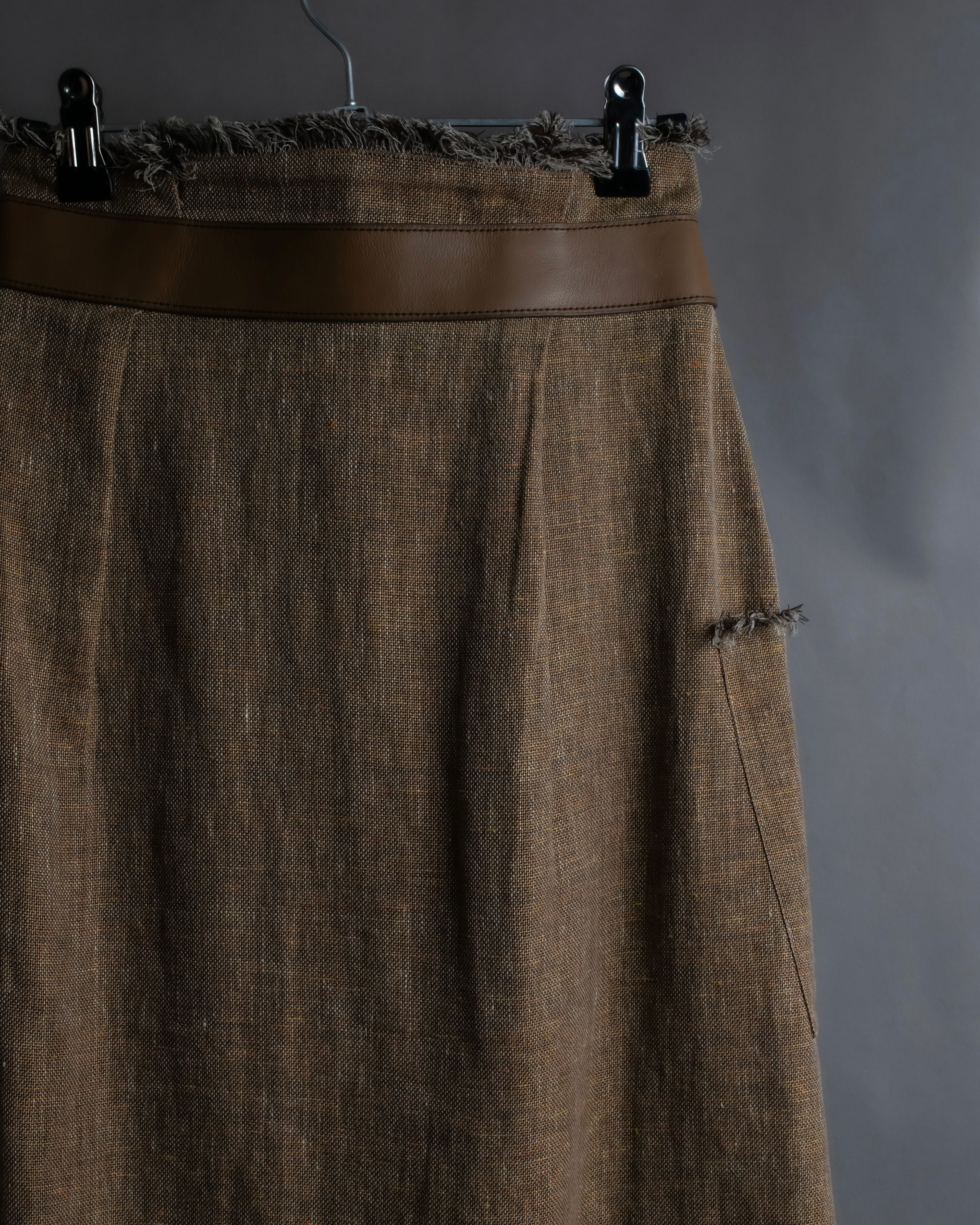 "HERMES" Gaultier period fringe design wrap skirt