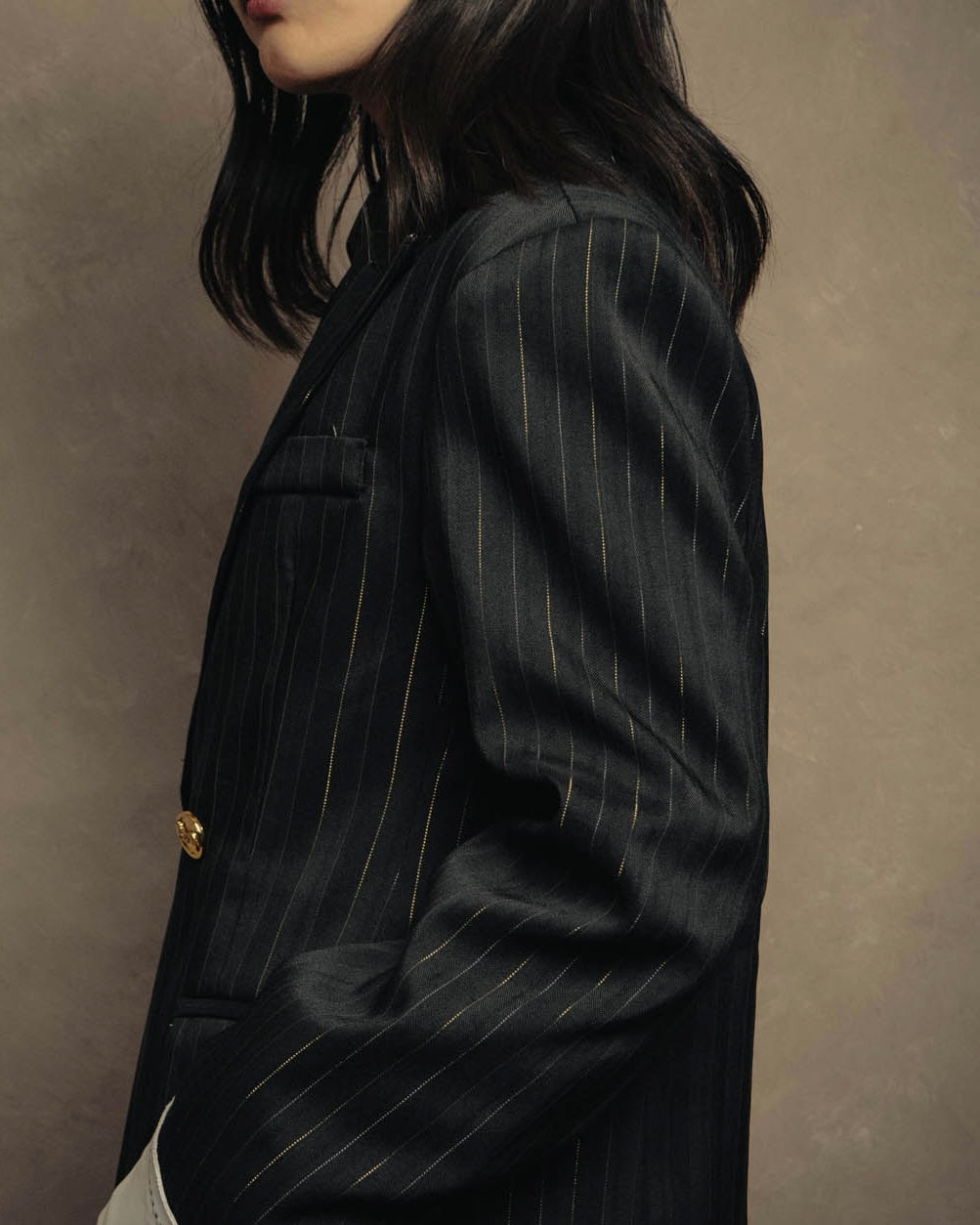 -SPECIAL-“SAINT LAURENT” 18's- Modern pinstripe double breasted jacket