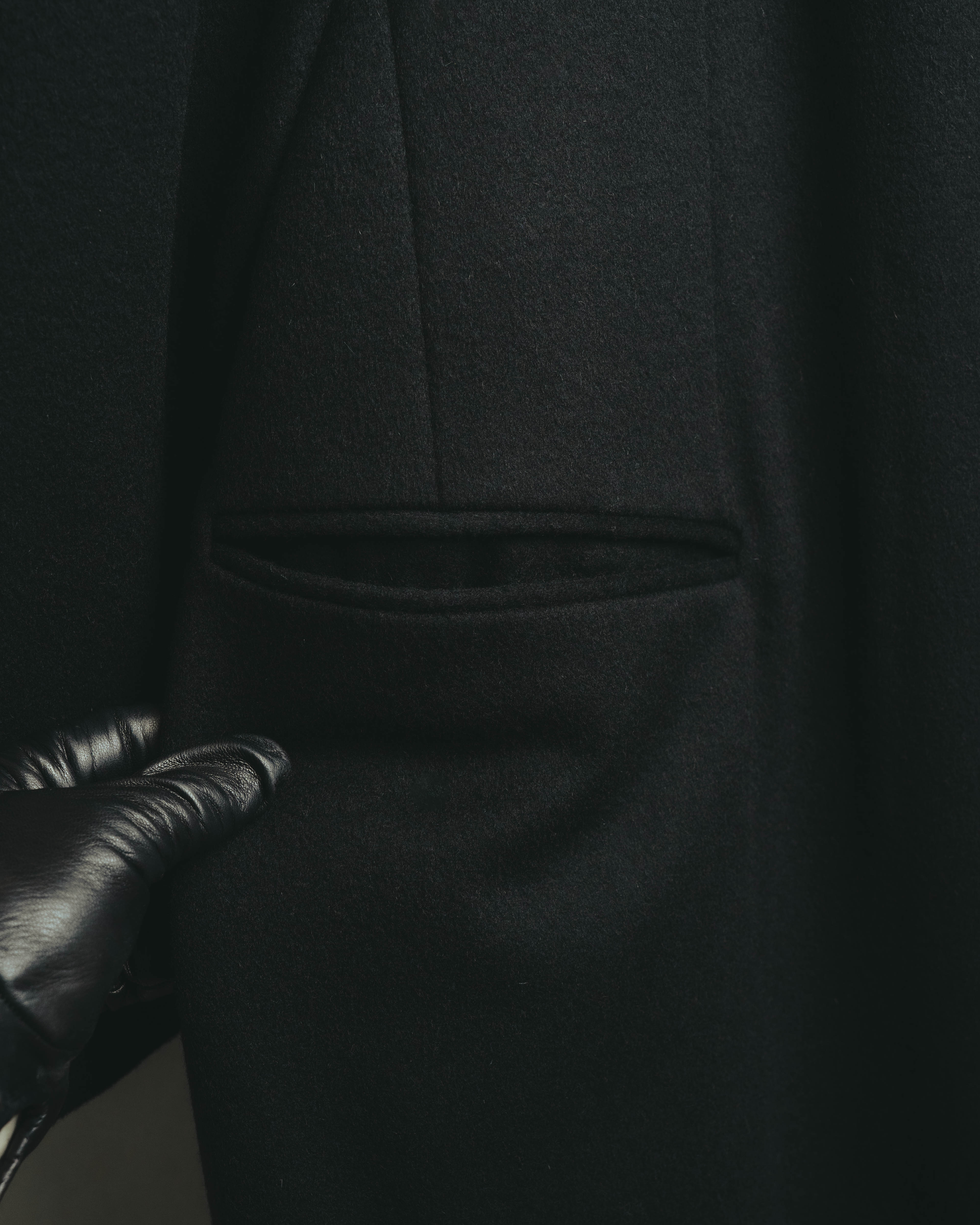 SPECIAL- “VALENTINO” 2000's Satin lapel single breasted wool coat
