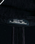 "ISSEY MIYAKE PERMANENT" Large shawl collar silk long cardigan